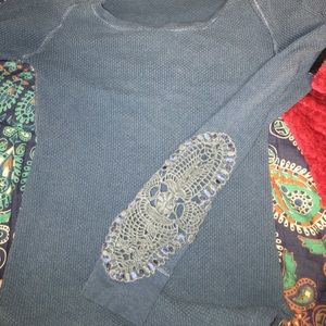 Free People Blue Thermal